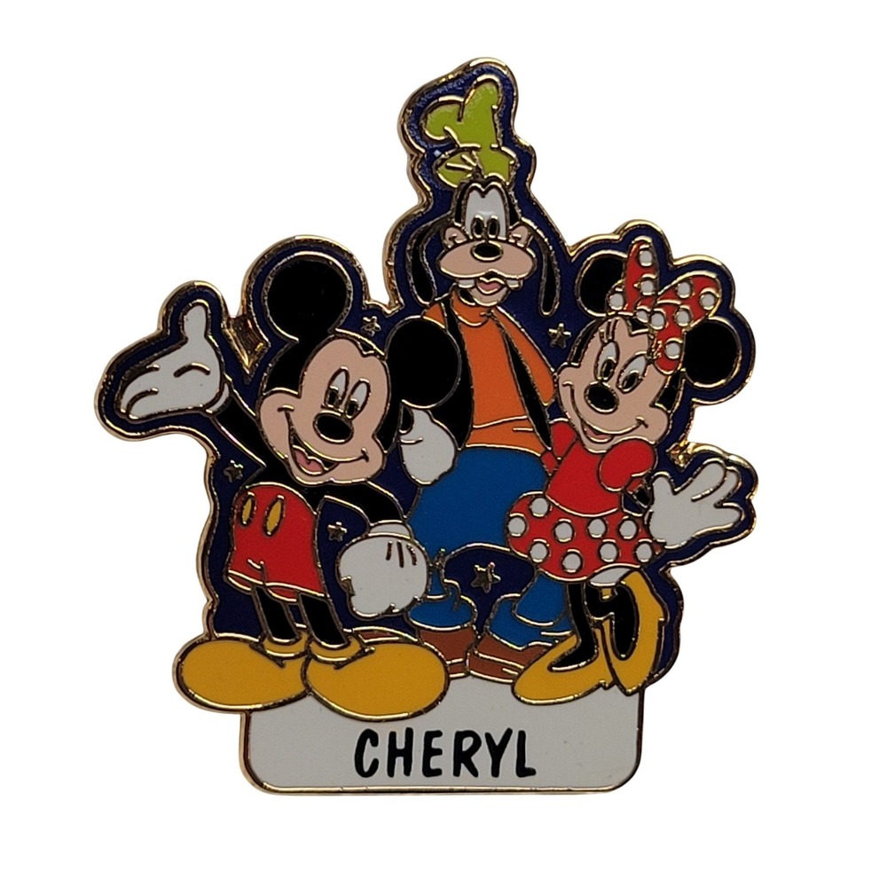 Cheryl Mickey Mouse Pin Goofy Minnie Classic Personalized Disney Disneyana Gift